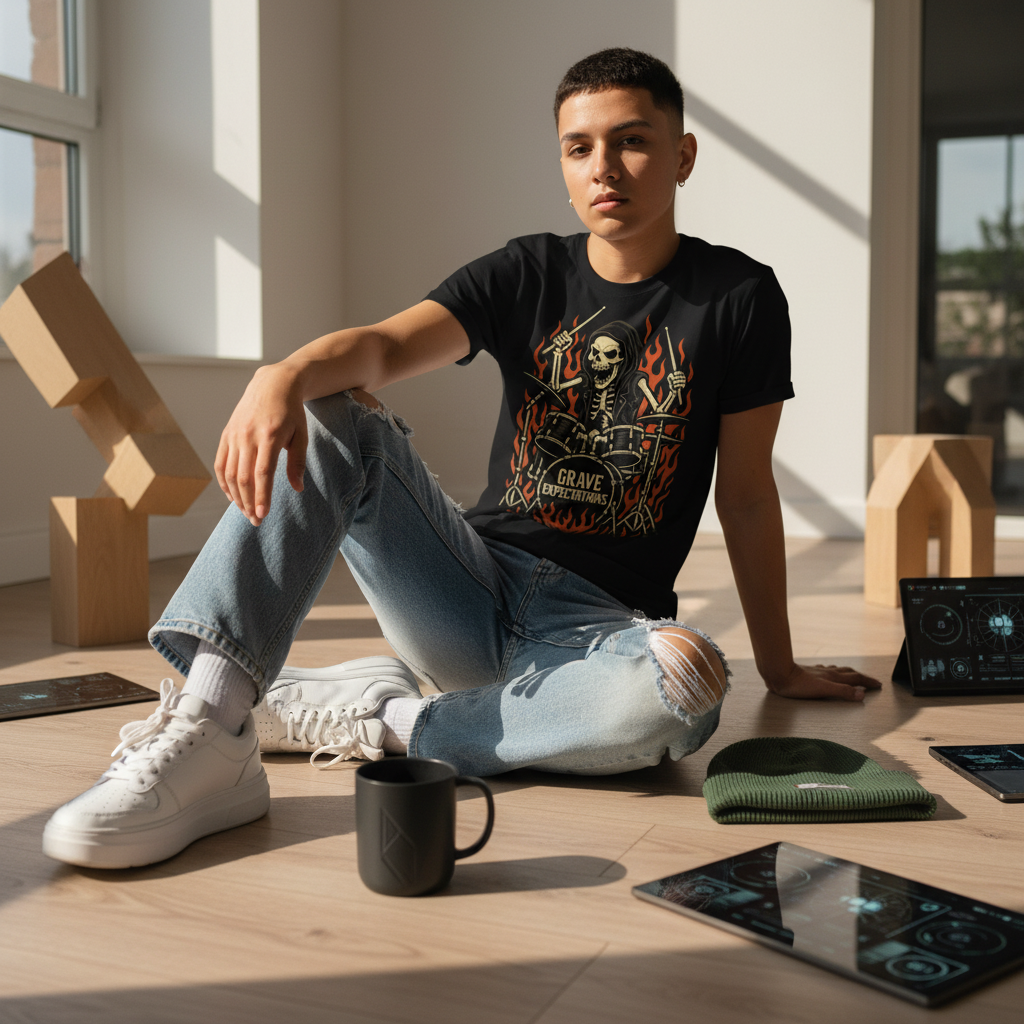 Grim Reaper Tee - Gothic Graphic Shirt for Dark Souls