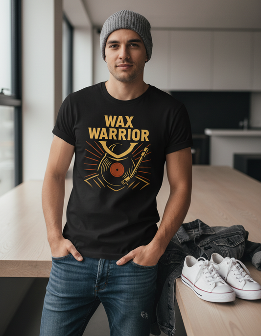 Wax Warrior DJ T-Shirt - Retro Vinyl Music Lover Tee