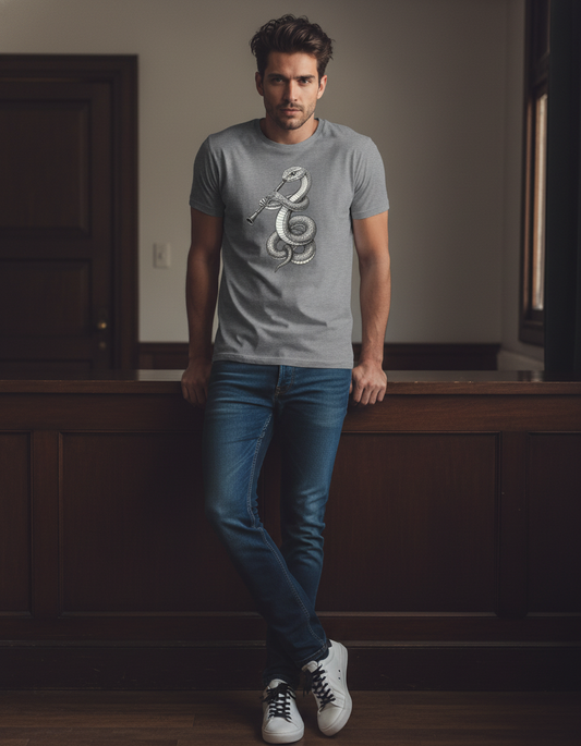 Snake Flute Tee - Dark Academia Graphic T-Shirt