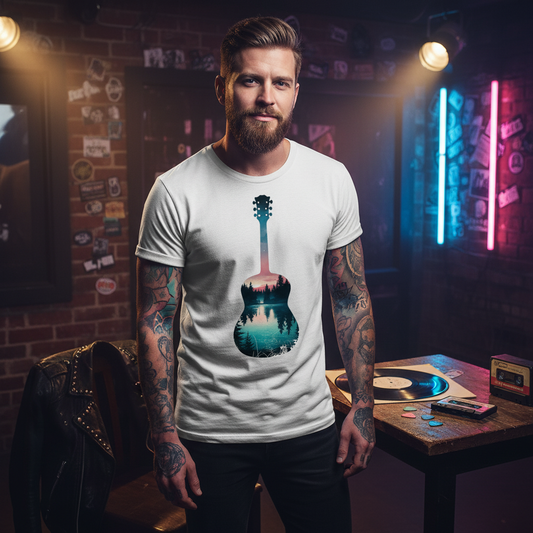 Guitar Silhouette Tee - Arty Music Lover Gift