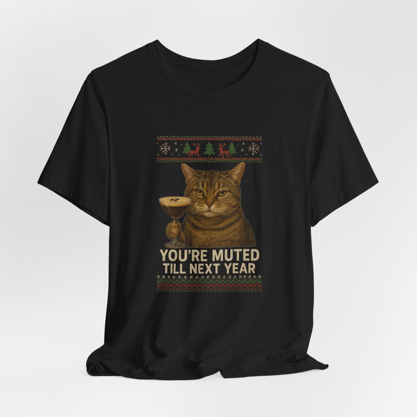 Espresso Martini Cat T-Shirt | Funny Holiday Burnout Tee