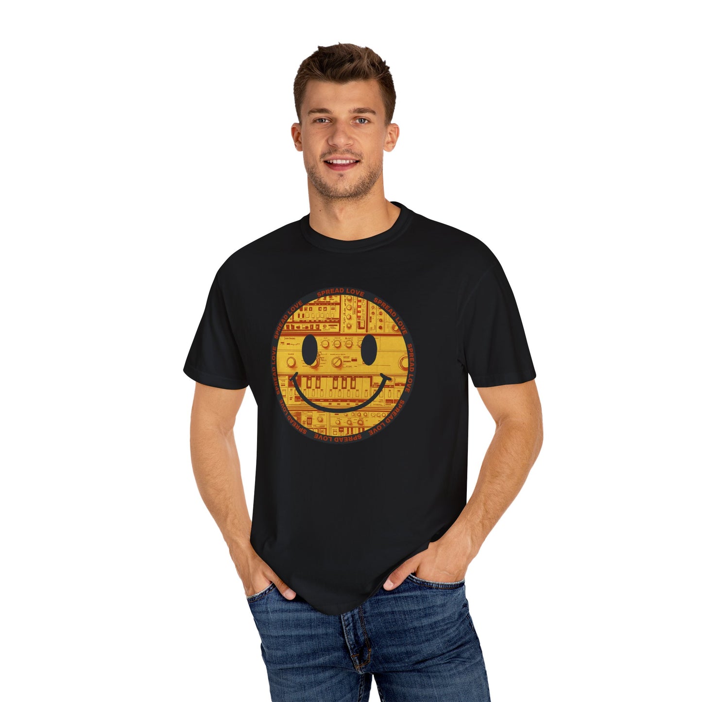 Smiley Face Music Tee - Happy Vibes Unisex T-Shirt