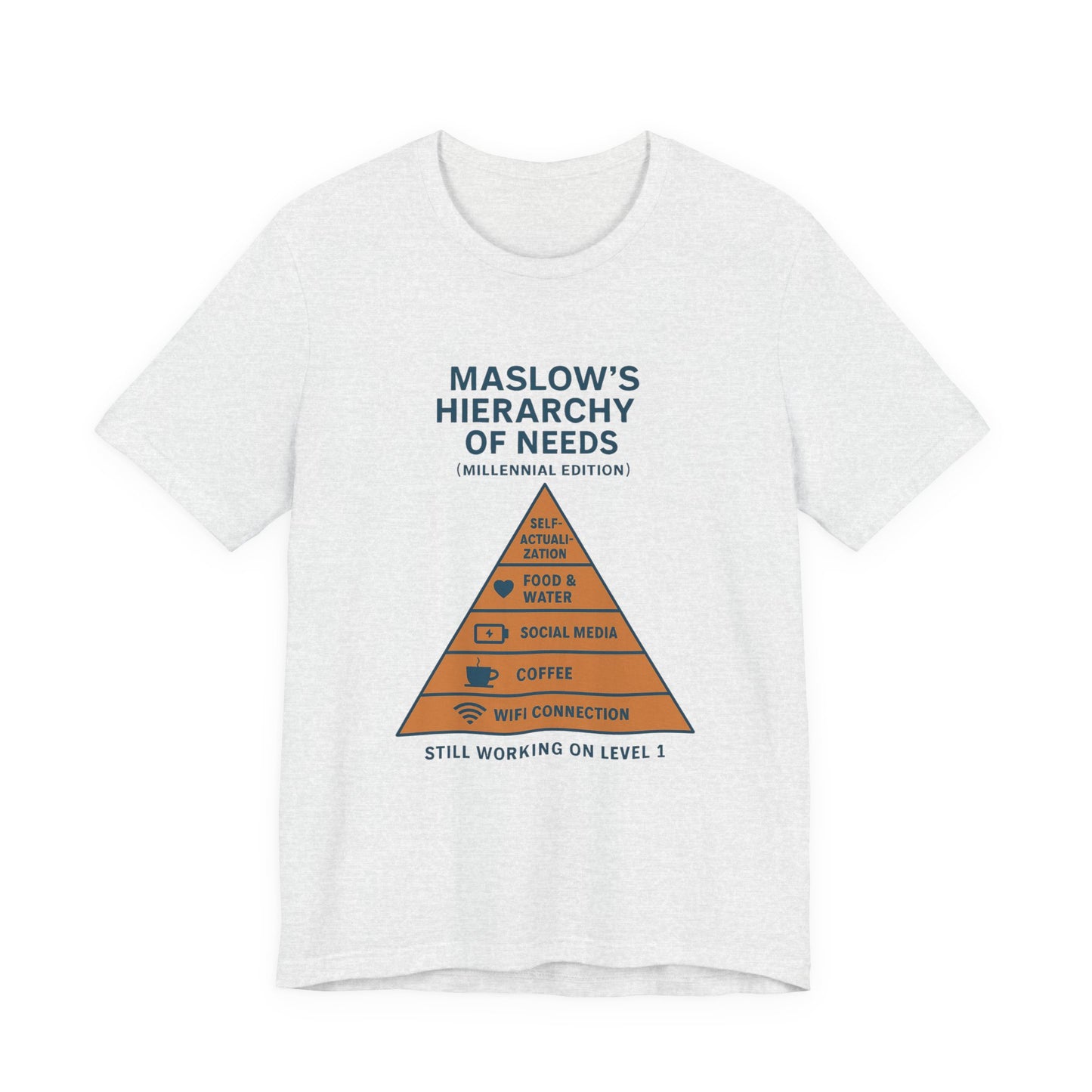Maslow's Hierarchy of Needs Millennial T-Shirt | Funny Philosophy Tee