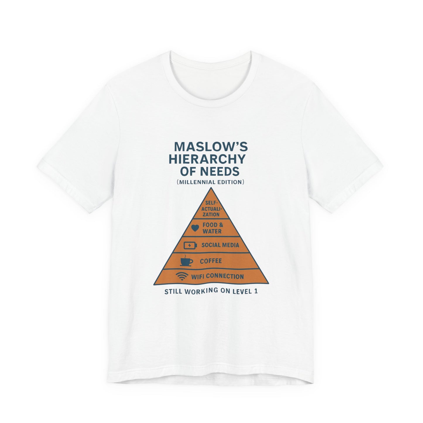 Maslow's Hierarchy of Needs Millennial T-Shirt | Funny Philosophy Tee