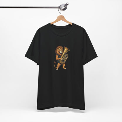 Lion Tuba Player Tee - Funny Music Lover Gift