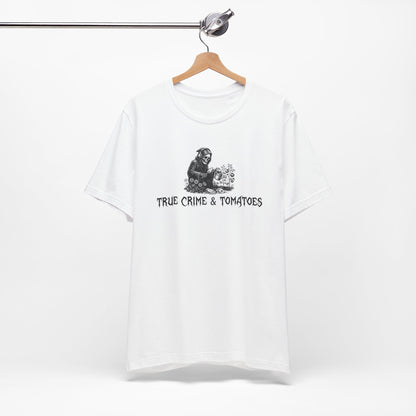 True Crime & Tomatoes Tee - Funny Grim Reaper Gardening Shirt