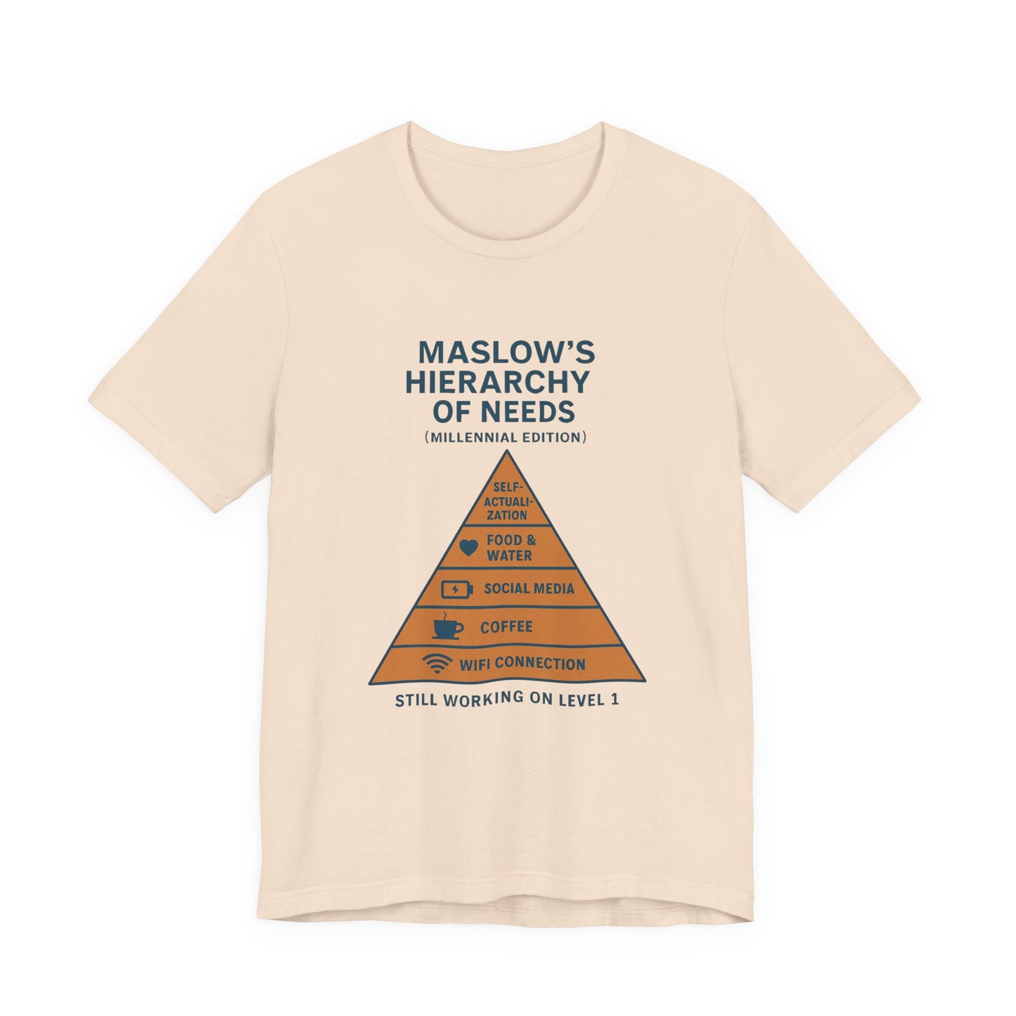 Maslow's Hierarchy of Needs Millennial T-Shirt | Funny Philosophy Tee