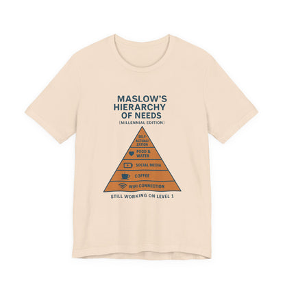 Maslow's Hierarchy of Needs Millennial T-Shirt | Funny Philosophy Tee