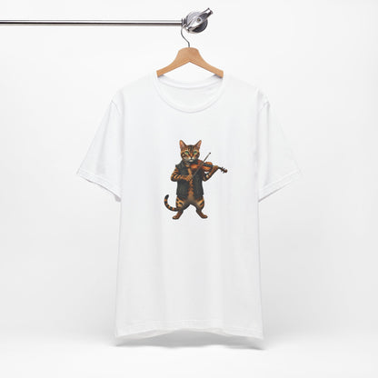 Cat Violinist Tee - Funny Music Lover Cat T-Shirt