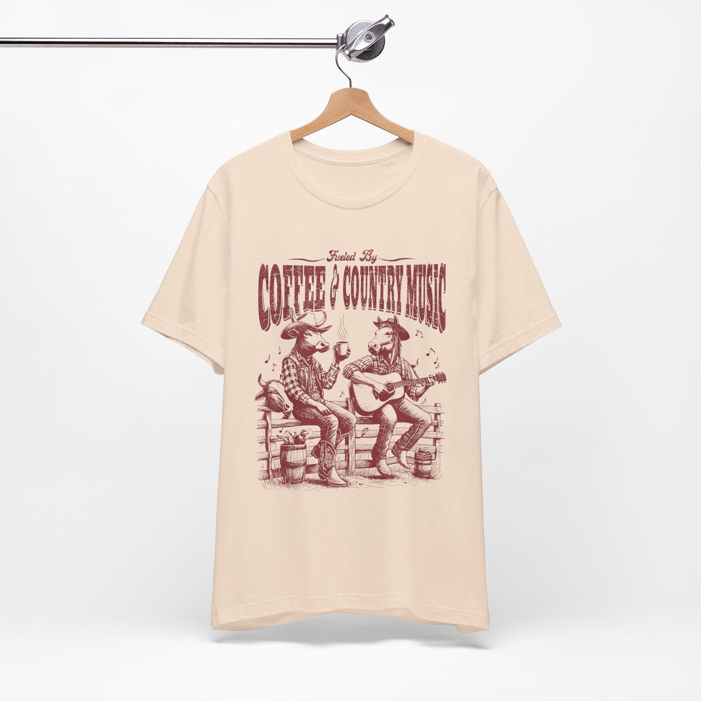 Coffee & Country Music T-Shirt - Vintage Guitar Gift