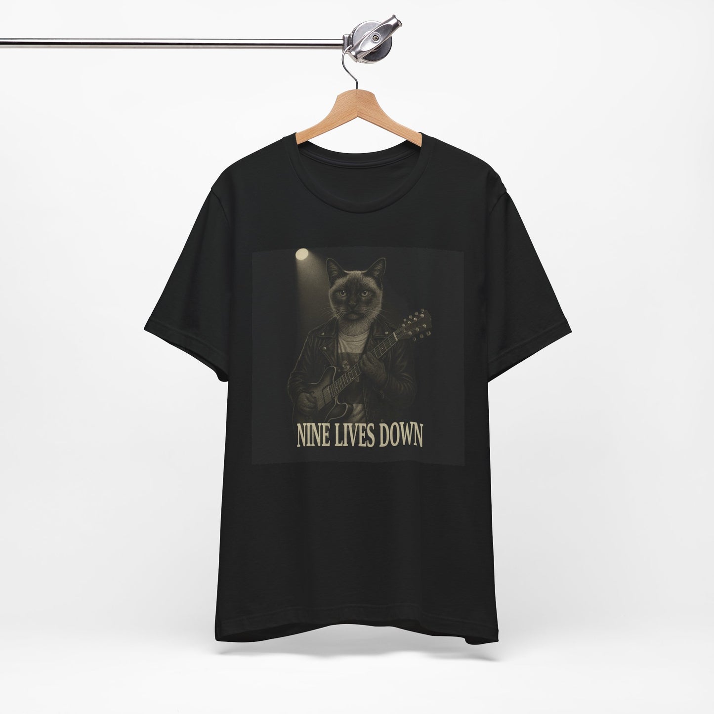 Guitar Cat T-Shirt - Retro Musician Tee for Cat Lovers