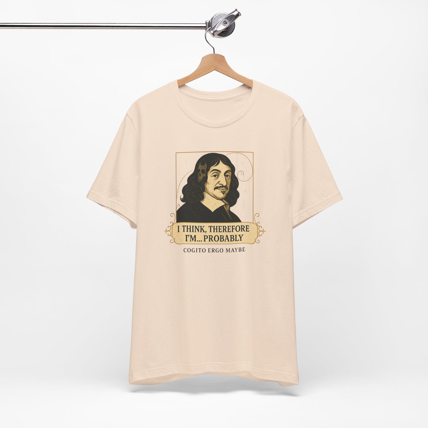 Funny Philosopher T-Shirt - Descartes 'I Think' Graphic Tee