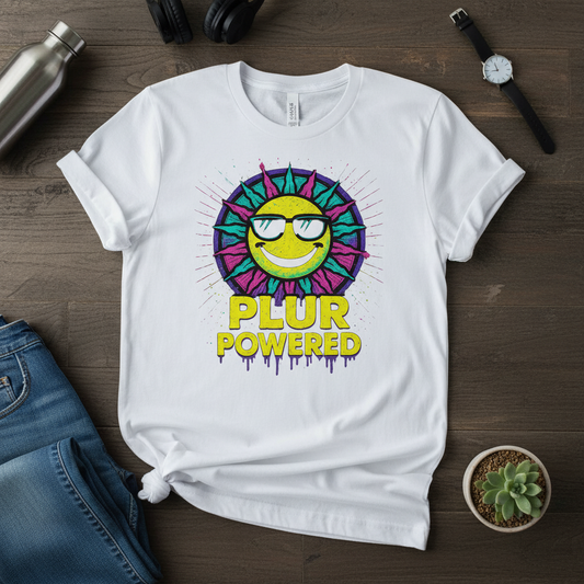 PLUR Smiley Sun Rave Tee | Music Festival Shirt