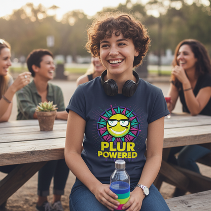 PLUR Smiley Sun Rave Tee | Music Festival Shirt