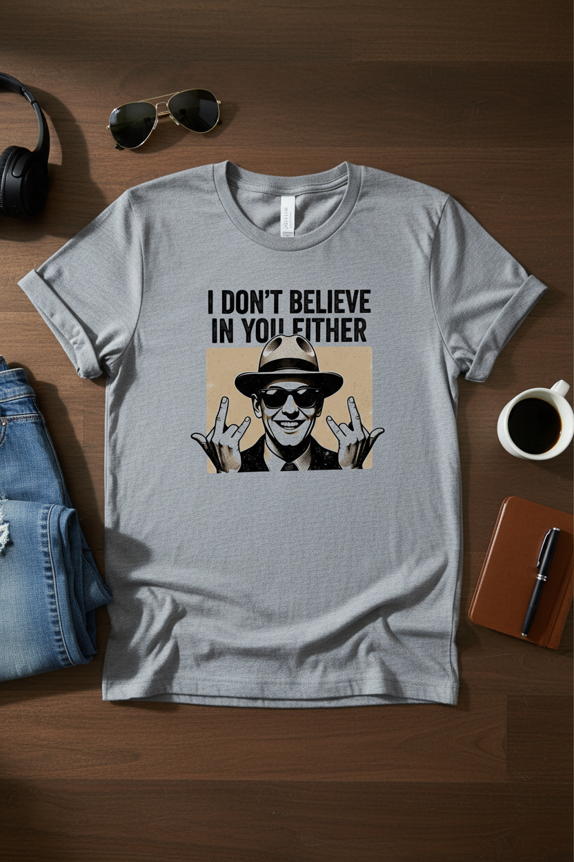 Sarcastic Skeptic T-Shirt - Funny Retro Graphic Tee