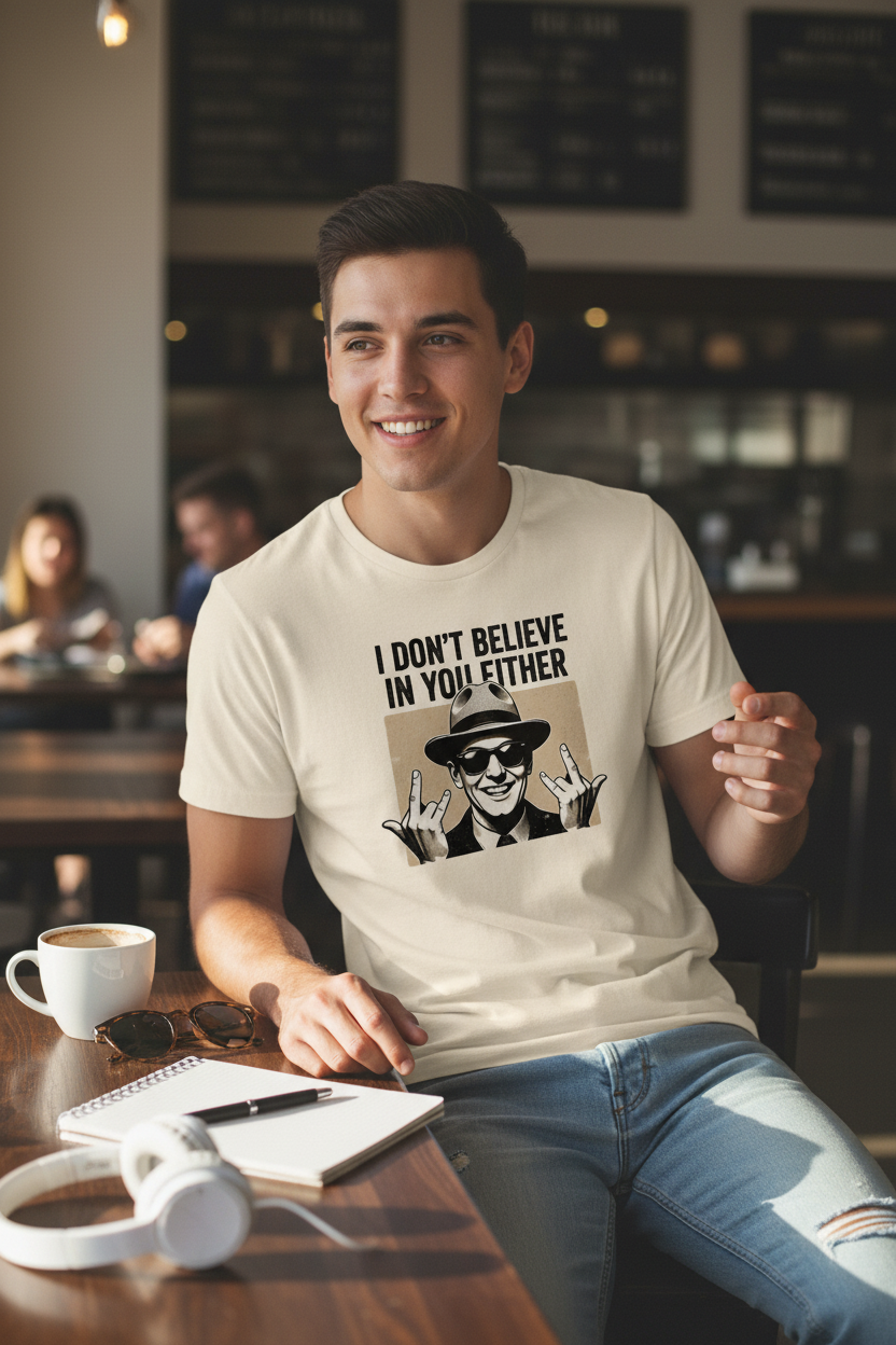 Sarcastic Skeptic T-Shirt - Funny Retro Graphic Tee