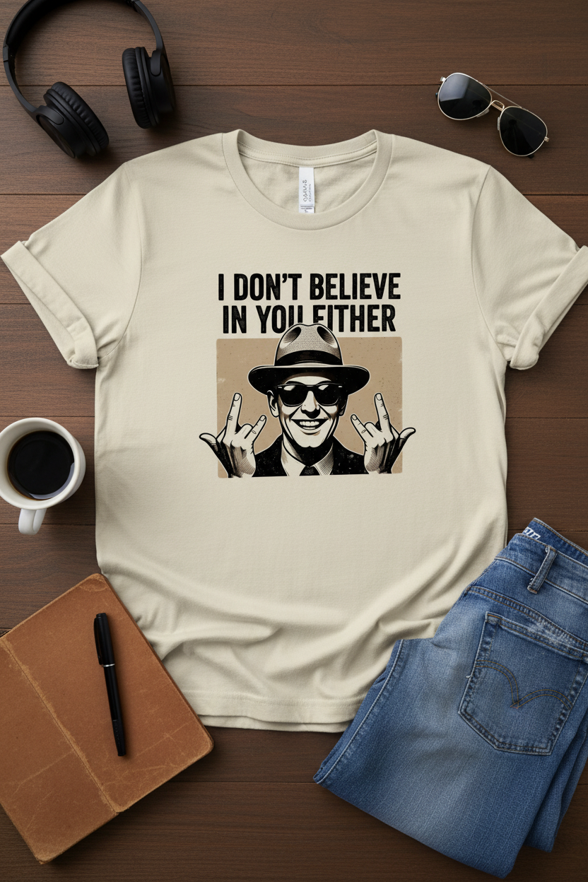 Sarcastic Skeptic T-Shirt - Funny Retro Graphic Tee