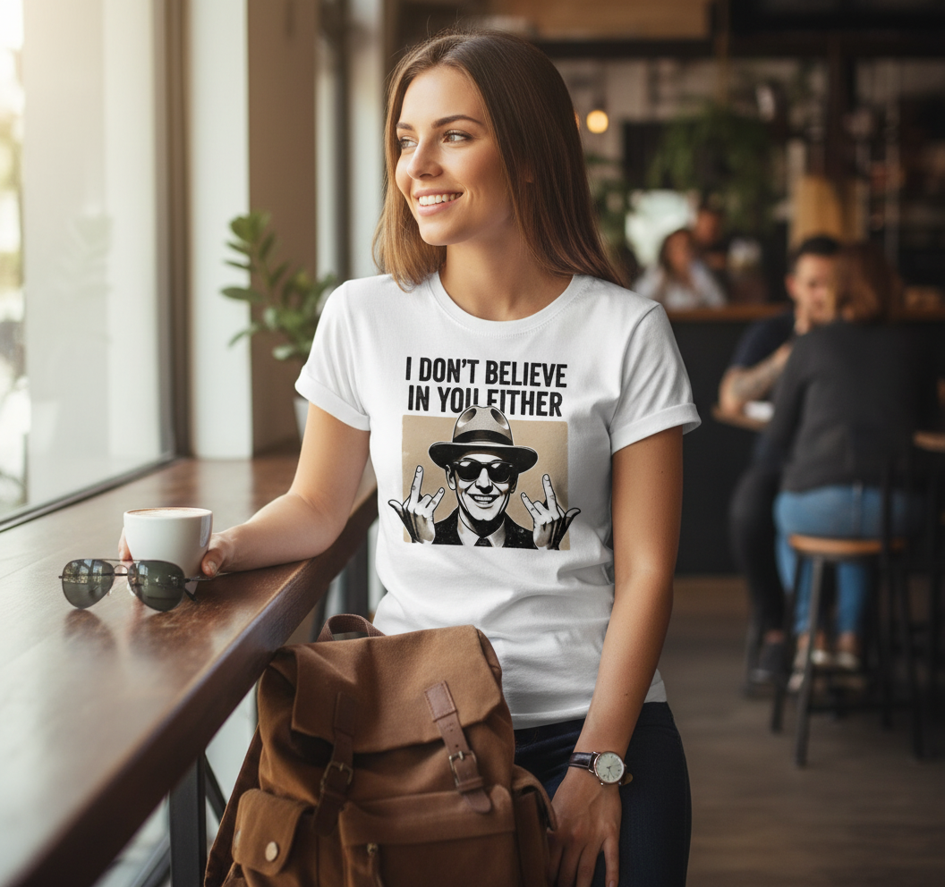 Sarcastic Skeptic T-Shirt - Funny Retro Graphic Tee