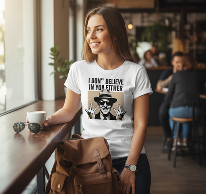 Sarcastic Skeptic T-Shirt - Funny Retro Graphic Tee