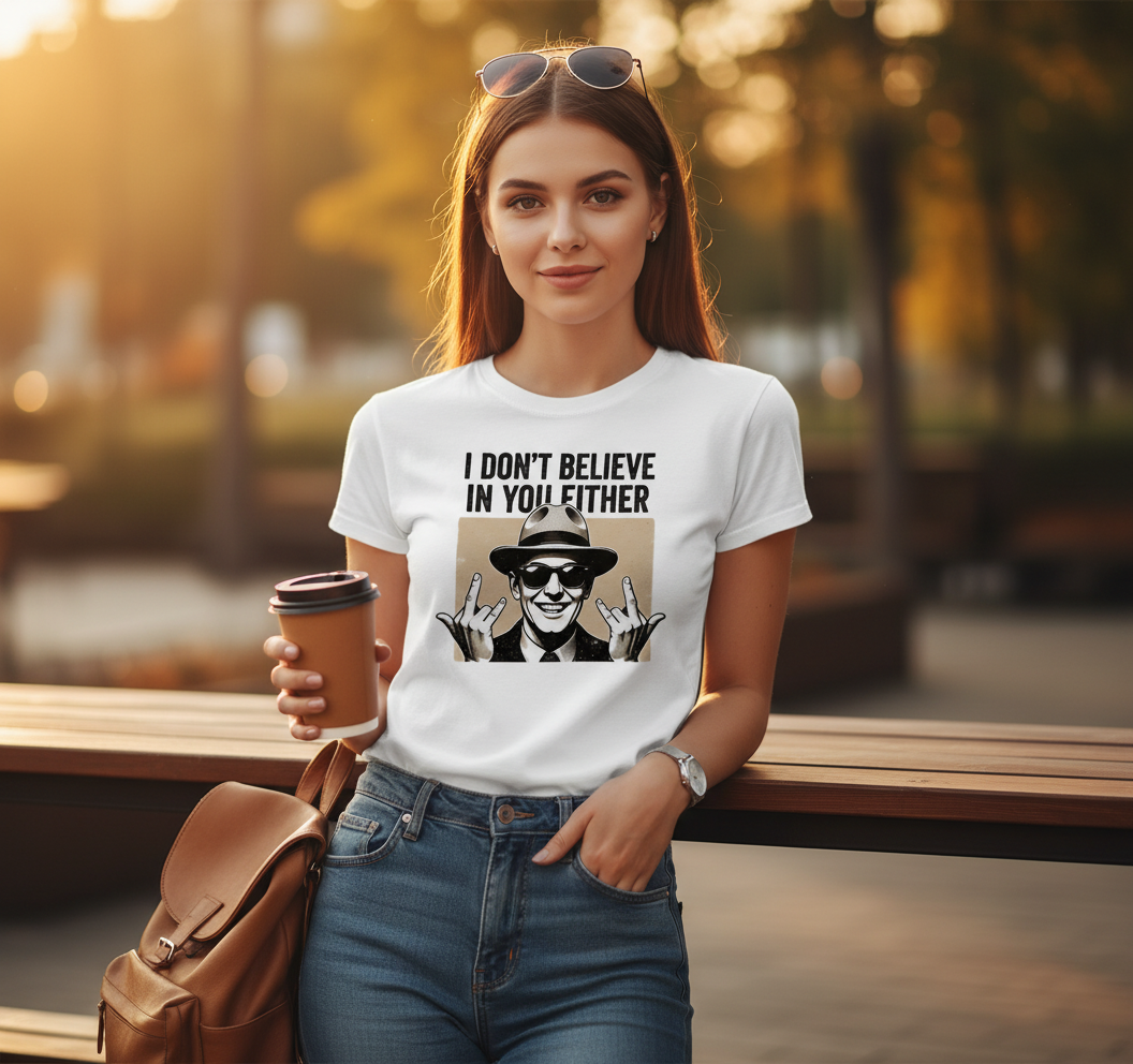 Sarcastic Skeptic T-Shirt - Funny Retro Graphic Tee