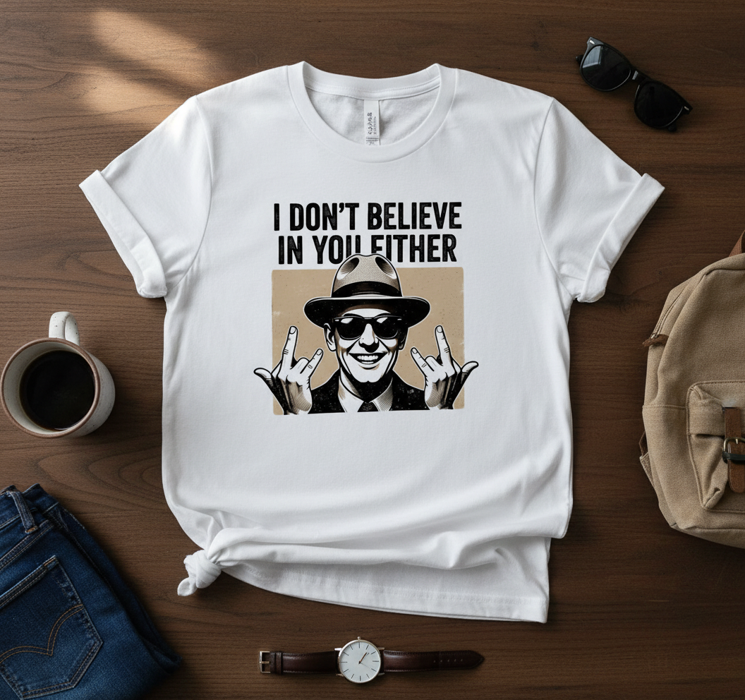 Sarcastic Skeptic T-Shirt - Funny Retro Graphic Tee