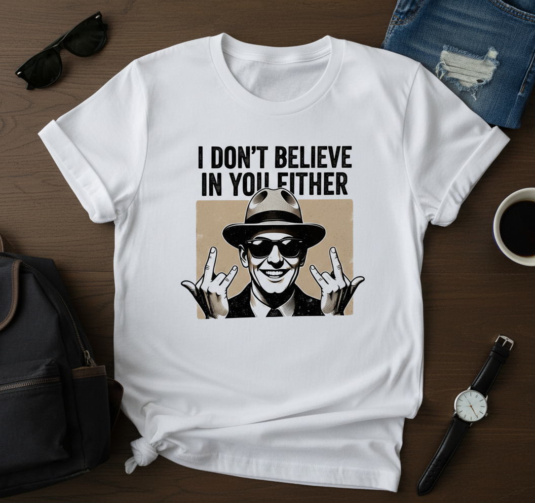 Sarcastic Skeptic T-Shirt - Funny Retro Graphic Tee