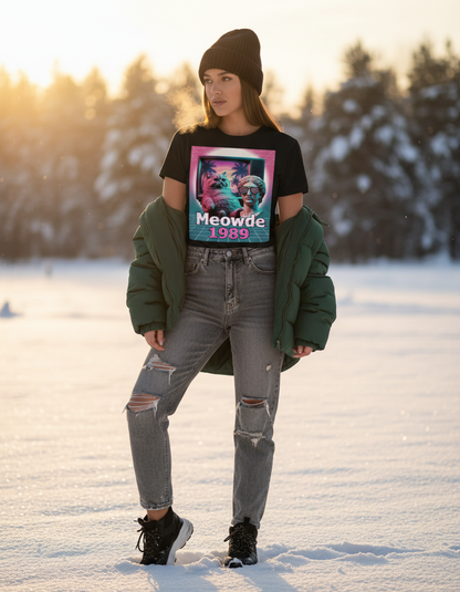 Vaporwave Cat T-Shirt - Retro 80s Aesthetic Tee