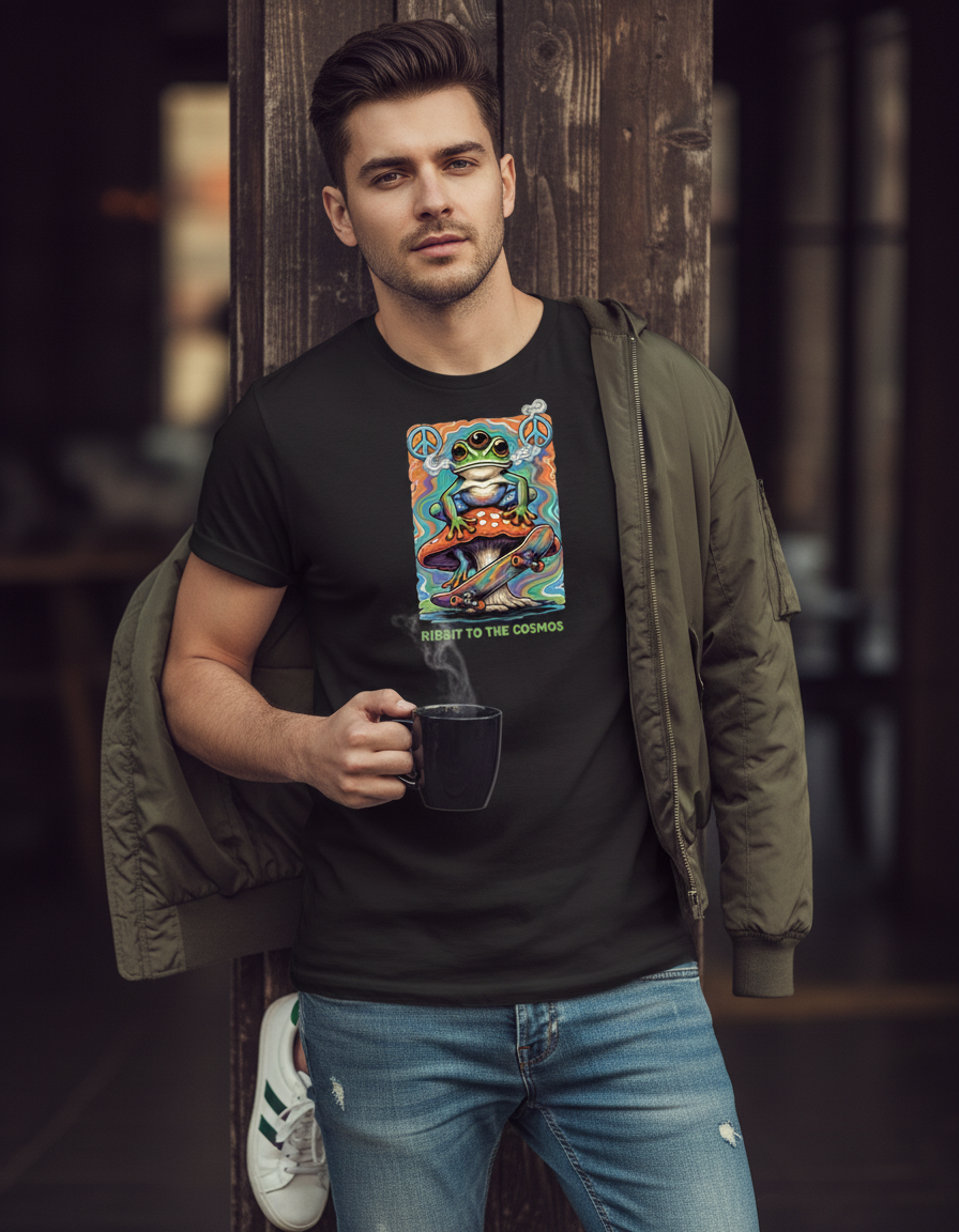 Space Frog T-Shirt - Psychedelic Retro Graphic Tee