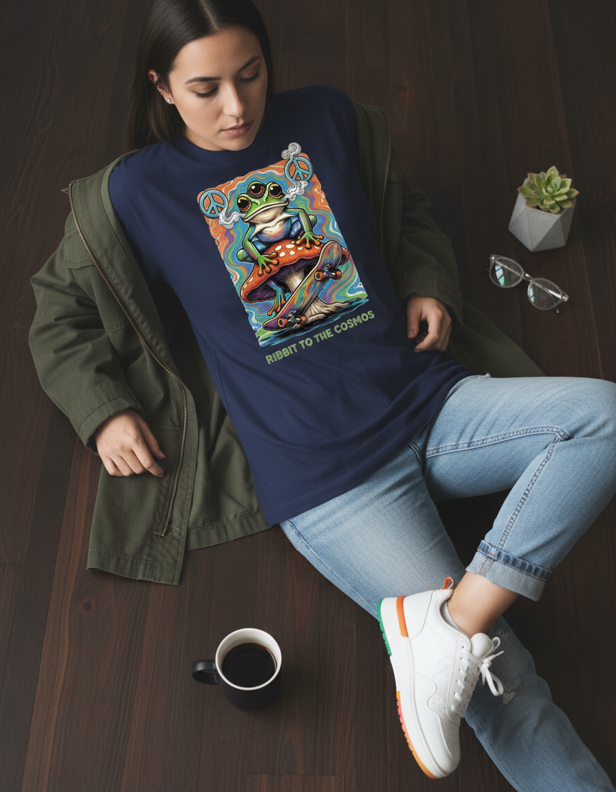 Space Frog T-Shirt - Psychedelic Retro Graphic Tee