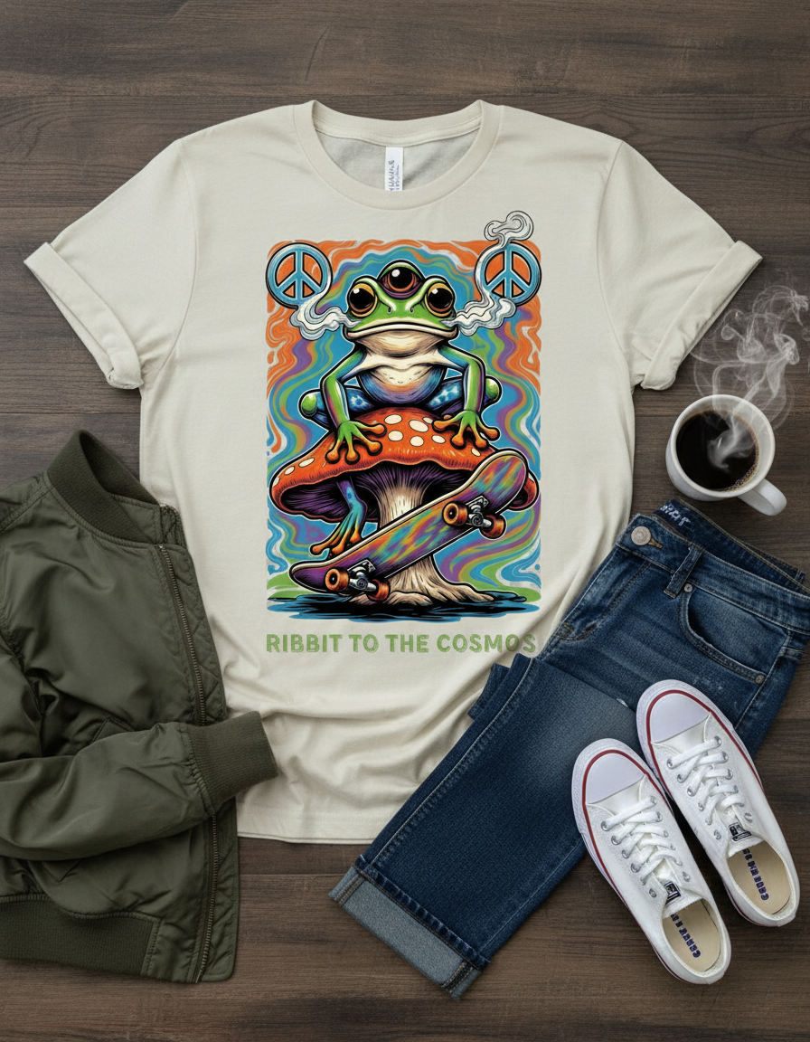 Space Frog T-Shirt - Psychedelic Retro Graphic Tee
