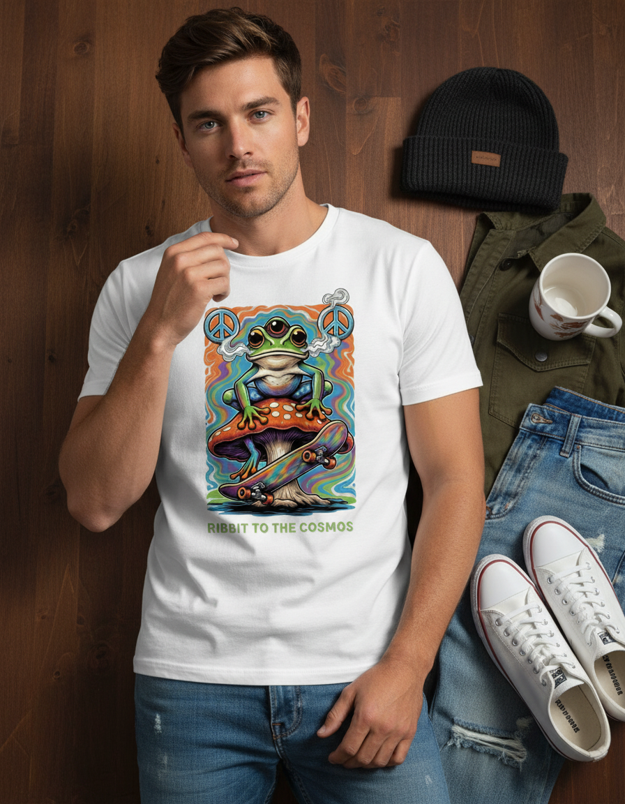 Space Frog T-Shirt - Psychedelic Retro Graphic Tee
