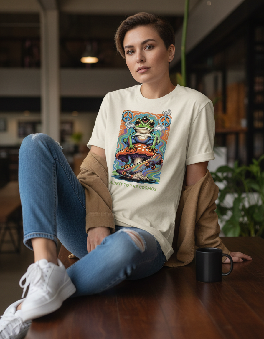 Space Frog T-Shirt - Psychedelic Retro Graphic Tee