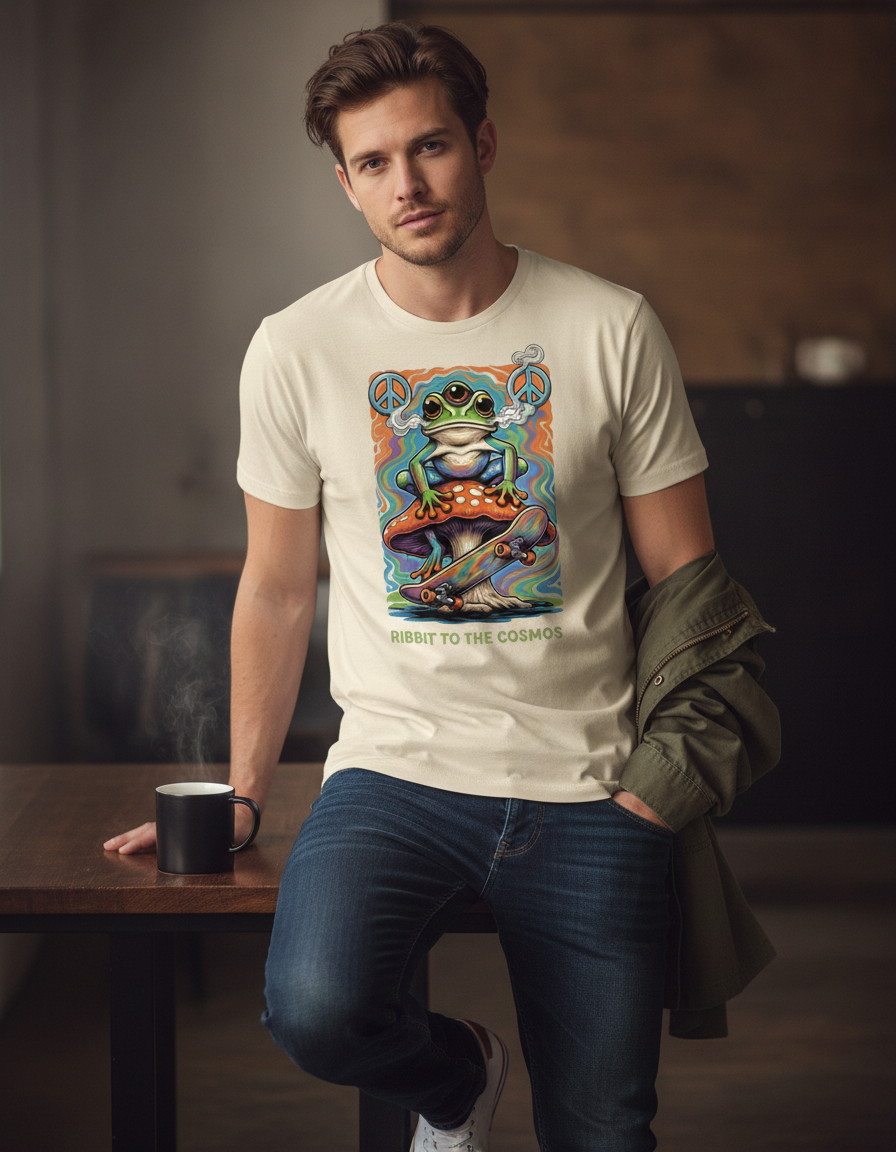Space Frog T-Shirt - Psychedelic Retro Graphic Tee