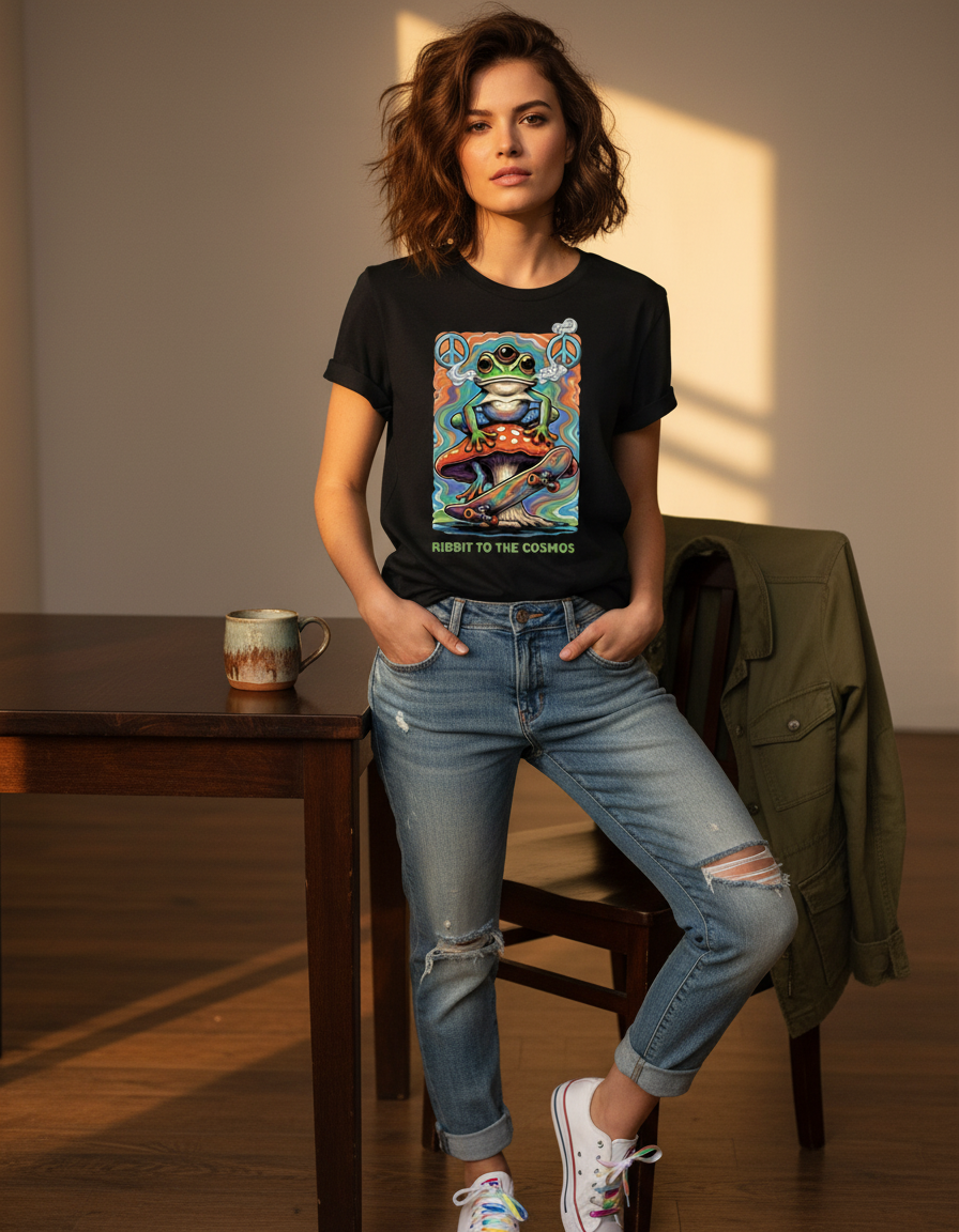 Space Frog T-Shirt - Psychedelic Retro Graphic Tee