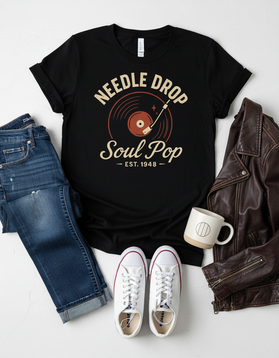 Soul Pop Vinyl T-Shirt - Retro Music Graphic Tee