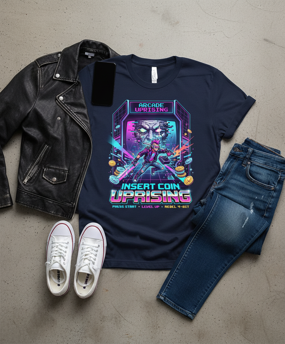 Retro Gamer T-Shirt - 80s Arcade Pixel Art Tee