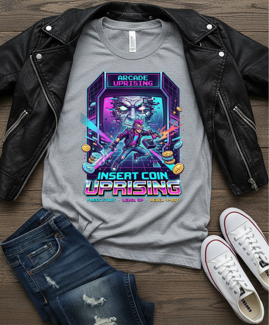 Retro Gamer T-Shirt - 80s Arcade Pixel Art Tee