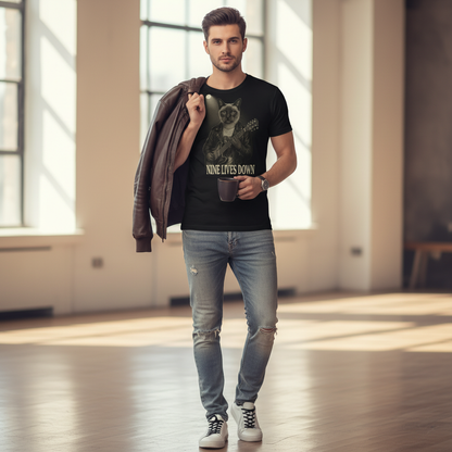 Guitar Cat T-Shirt - Retro Musician Tee for Cat Lovers