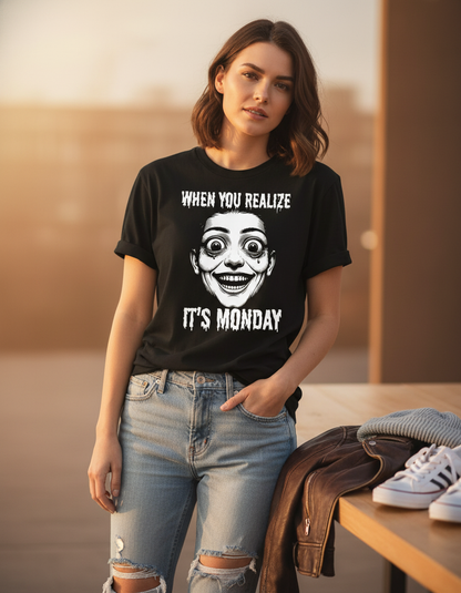 Monday Creepy Face Tee - Funny Graphic T-Shirt