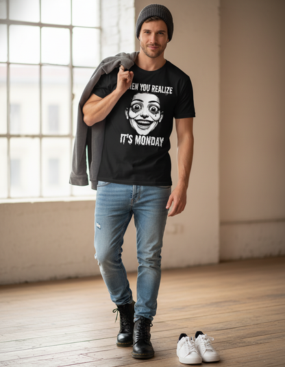 Monday Creepy Face Tee - Funny Graphic T-Shirt