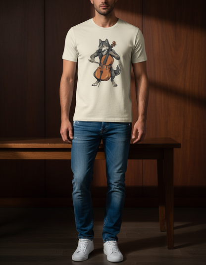 Wolf Cello T-Shirt - Funny Musician Gift Tee