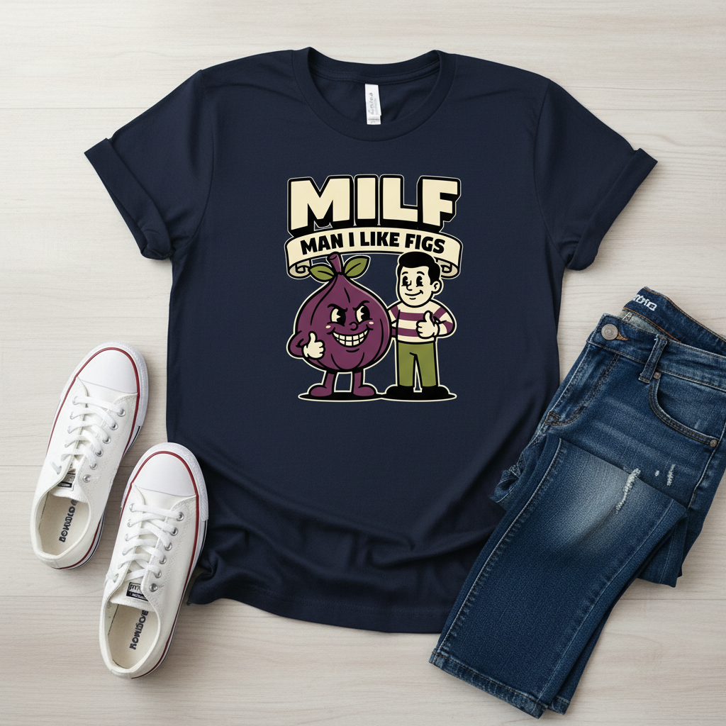 MILF Man I Like Figs T-Shirt - Funny Fruit Pun Tee