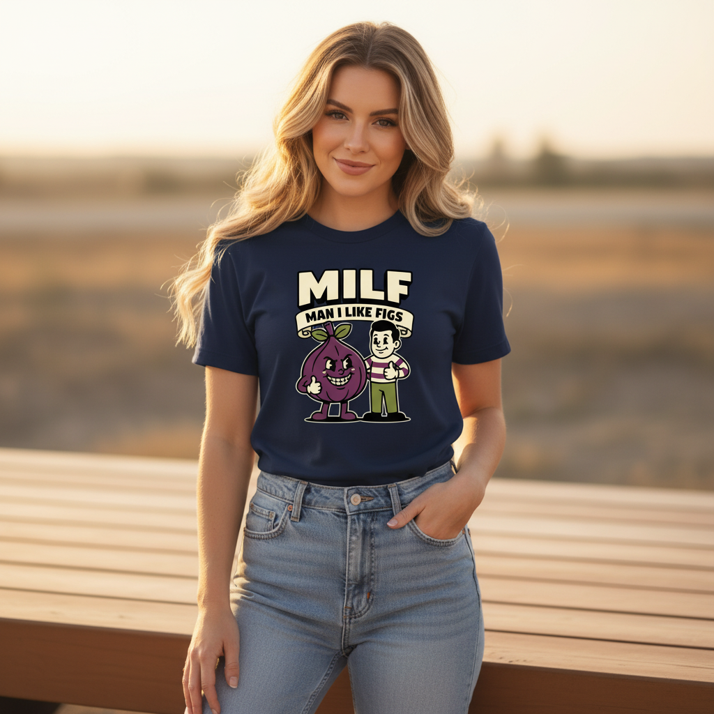 MILF Man I Like Figs T-Shirt - Funny Fruit Pun Tee