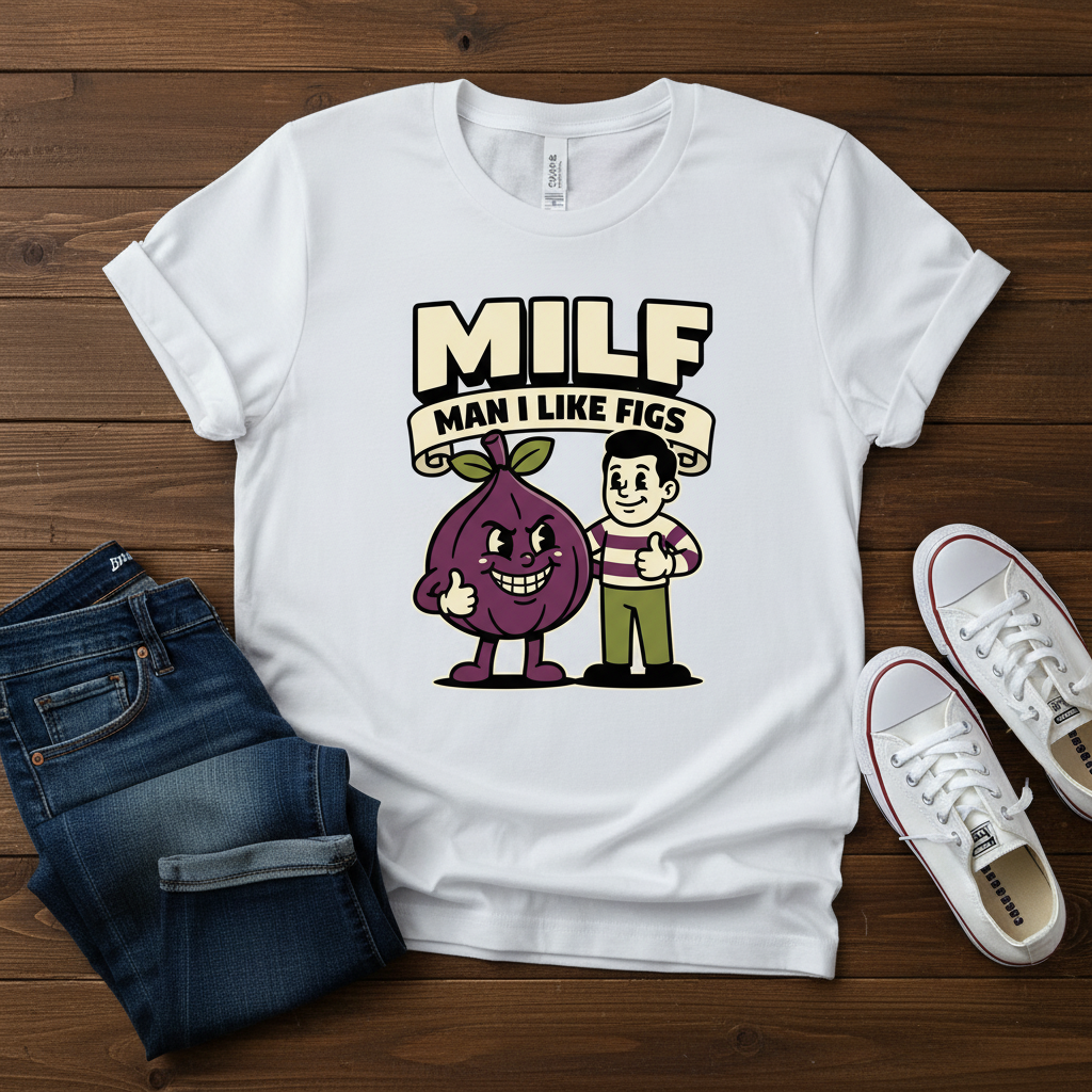 MILF Man I Like Figs T-Shirt - Funny Fruit Pun Tee