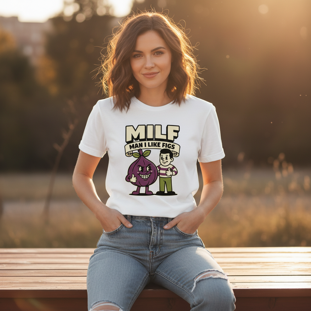 MILF Man I Like Figs T-Shirt - Funny Fruit Pun Tee