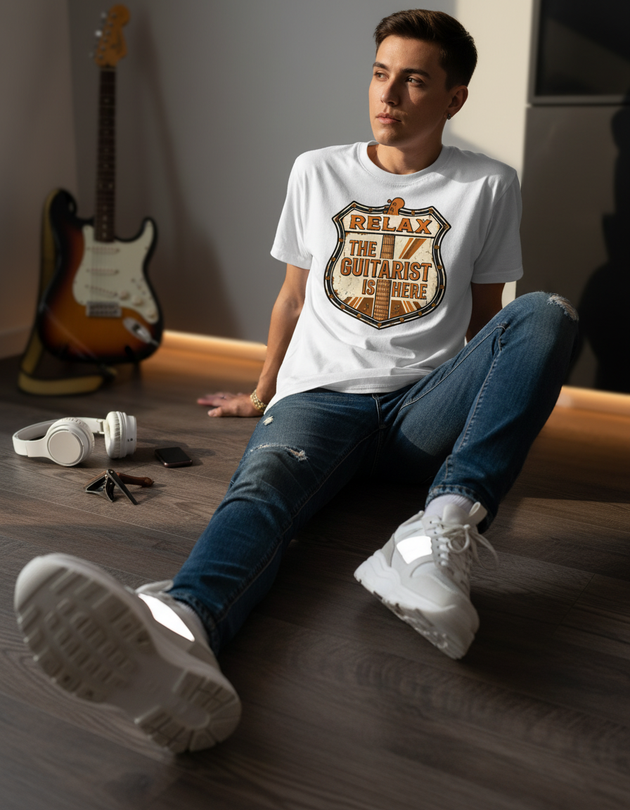 Relax Guitarist Tee - Music Lover Gift