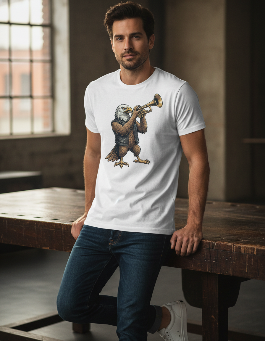 Eagle Trumpet T-Shirt - Vintage Jazz Music Tee