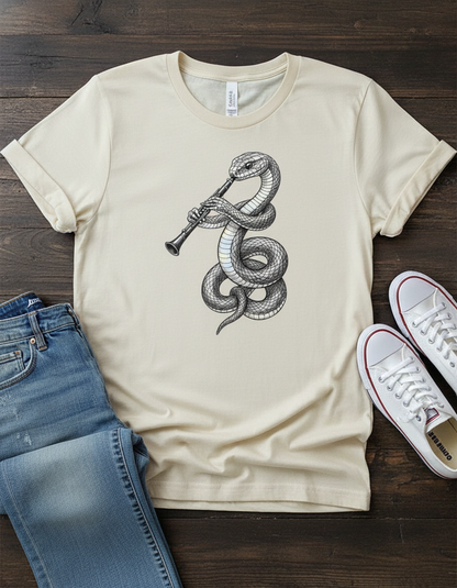 Snake Flute Tee - Dark Academia Graphic T-Shirt