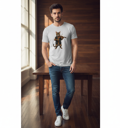 Cat Violinist Tee - Funny Music Lover Cat T-Shirt