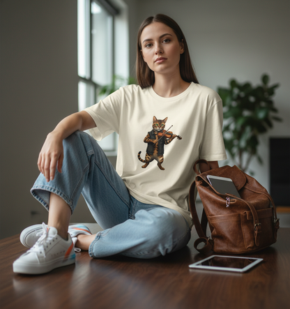 Cat Violinist Tee - Funny Music Lover Cat T-Shirt